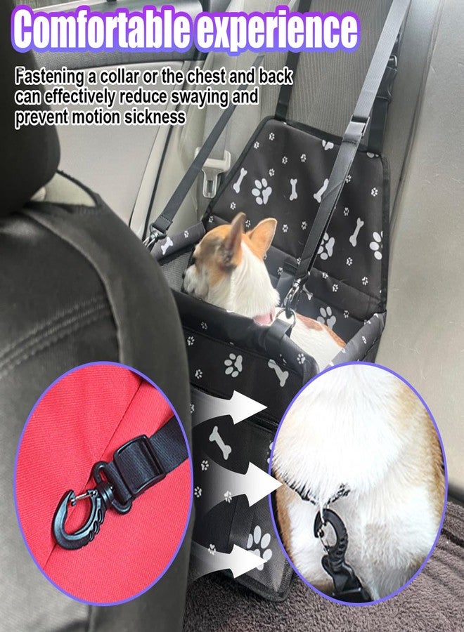 UHANBUT Pet Car Seat, Breathable & Waterproof Oxford Dog Car Booster Seats with Seat Belt and Mesh Window, Portable Foldable Travel Look Out Bag for Small Medium Dogs & Cats (Black, 1PC) - Image 5