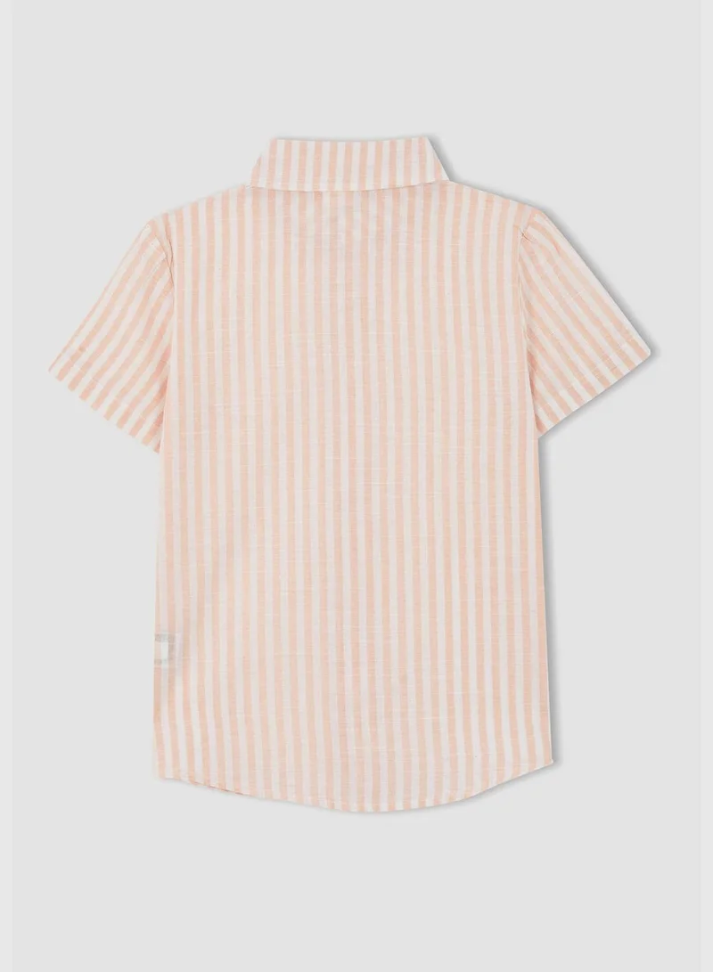 ديفاكتو Boy Regular Fit Polo Neck Woven Top Short Sleeve Shirt
