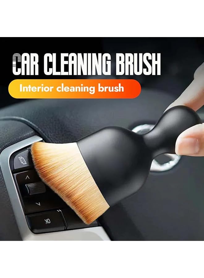 هولامي فرشاة تنظيف داخلية للسيارة - فرشاة تنظيف ناعمة الشعر، مجمعات غبار وأوساخ منحنية، أداة إزالة لفتحات مكيف الهواء ولوحة القيادة والجلد والكمبيوتر، خالية من الخدوش (عبوة من قطعتين) - Image 2