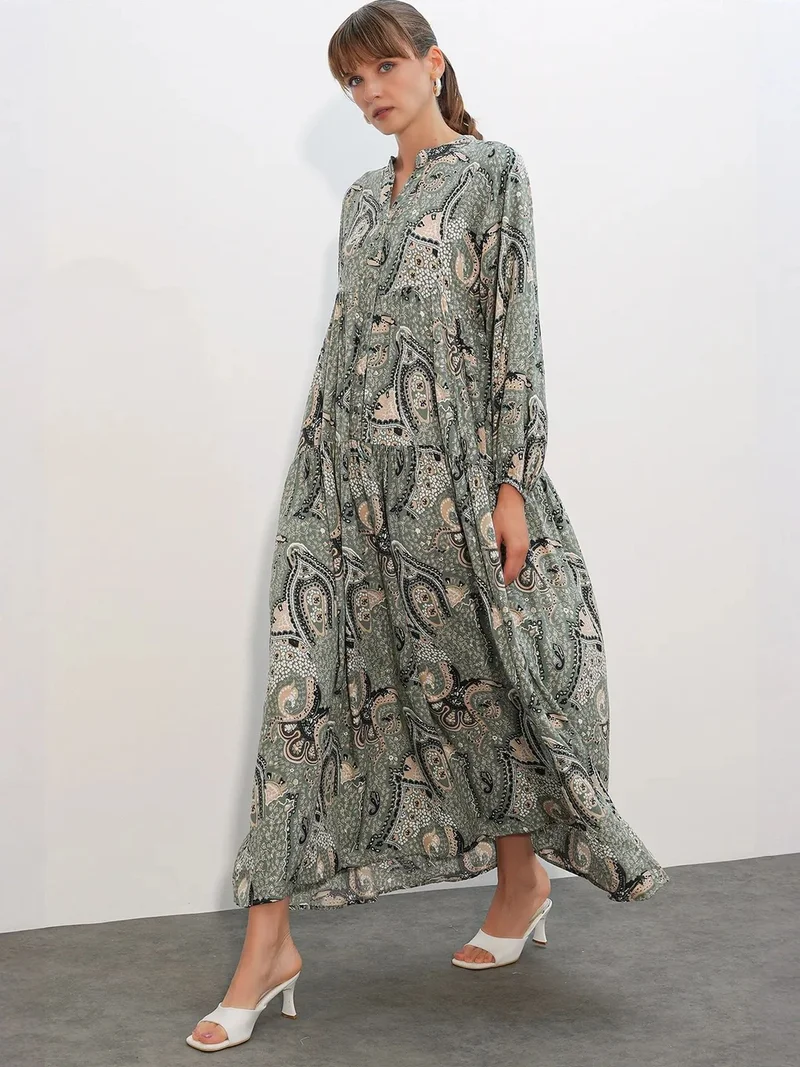 BDART Patterned V-Neck Maxi Dress