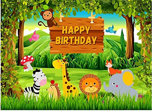 FI - FLICK IN 1 pc Animal Theme Backdrop Cloth (6.5ft X 5ft) Lion King Backdrop Curtain for Birthday Jungle Theme Birthday Decoration (Pack of 1, Multicolor) - Image 1