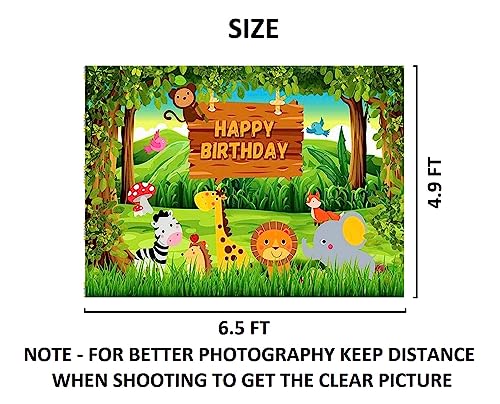FI - FLICK IN 1 pc Animal Theme Backdrop Cloth (6.5ft X 5ft) Lion King Backdrop Curtain for Birthday Jungle Theme Birthday Decoration (Pack of 1, Multicolor) - Image 2