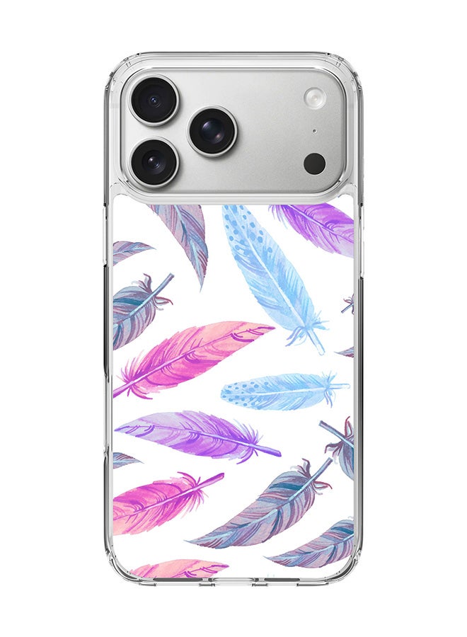 Stylizedd Classic Clear MagSafe Case for iPhone 17 Pro Max , Hybrid Soft Case Flexible Edges Anti Drop TPU PC Gel Thin Transparent Cover [ Designed for iPhone 17 Pro Max ] - Feather Colors Full Print