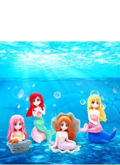 Aquarium Fish Tank Mermaid Ornament, 8 PCS Mermaid Floating Aquarium Decorations Fish Tank Decor Turtle Betta Fish Bowls Kit Decor Fish Toys