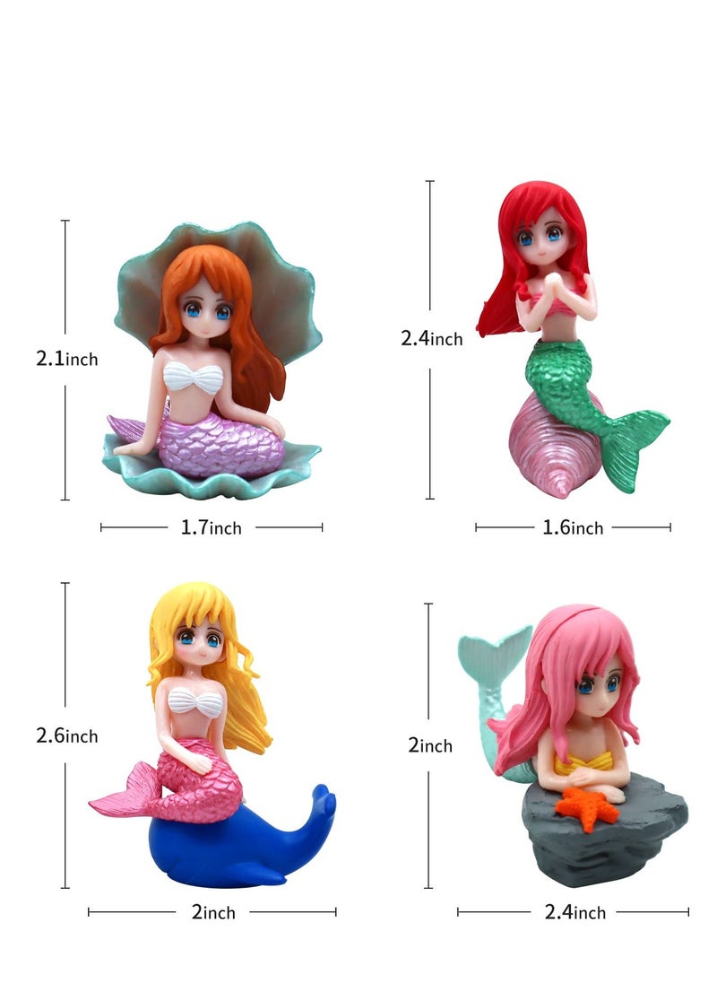 Generic - Aquarium Fish Tank Mermaid Ornament, 8 PCS Mermaid Floating Aquarium Decorations Fish Tank Decor Turtle Betta Fish Bowls Kit Decor Fish Toys - Image 1