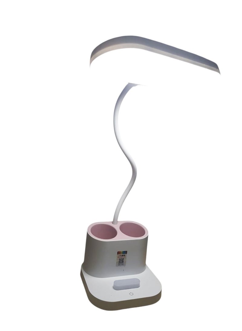 مصباح مكتب LED متعدد الاستخدامات ٤ في ١ ( ابيض و بينك) - Image 3