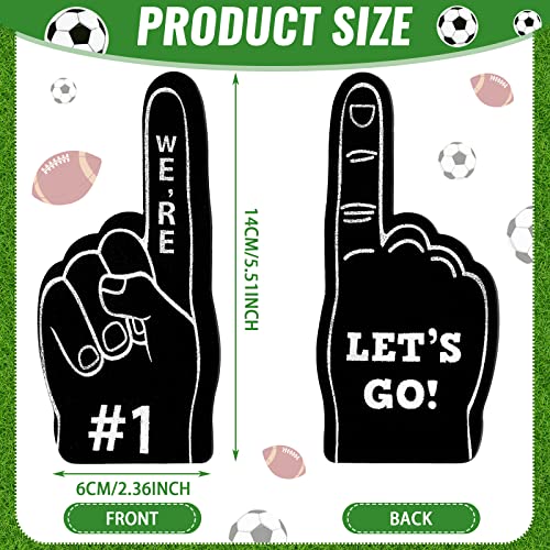 Sinmoe 100 Pieces Mini Foam Finger Football Party Favors 1 Sports Fan Foam Finger Football Party Supply Basketball Baseball Soccer Sporting Events SuppliesBlack - Image 5