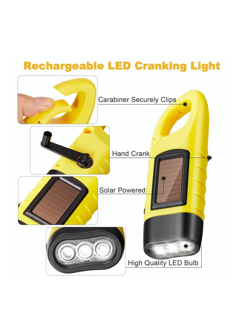 SOLARAE Hand Crank Solar Powered Flashlight Rechargeable Led Flashlight Gear Self Powered Charging Torch for Fishing Weather Pack 2 PCS - Image 4