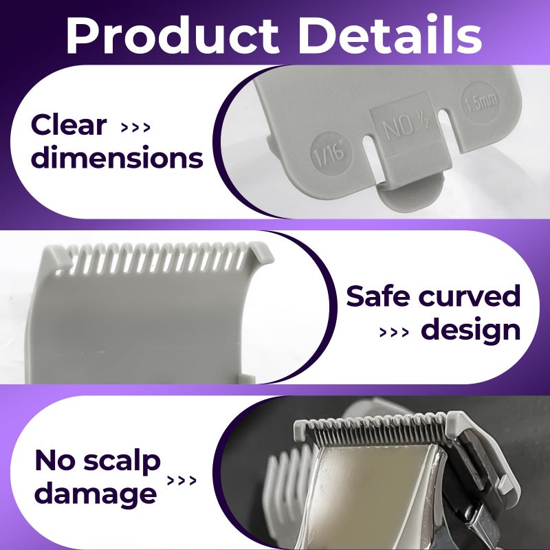 chaseroad 6 PCS Clipper Guard Set for Wahl, Premium Nylon Trimmer Guards for Wahl #1/2, #1, #1-1/2, Clipper Guards to Cutting Hair - Image 4