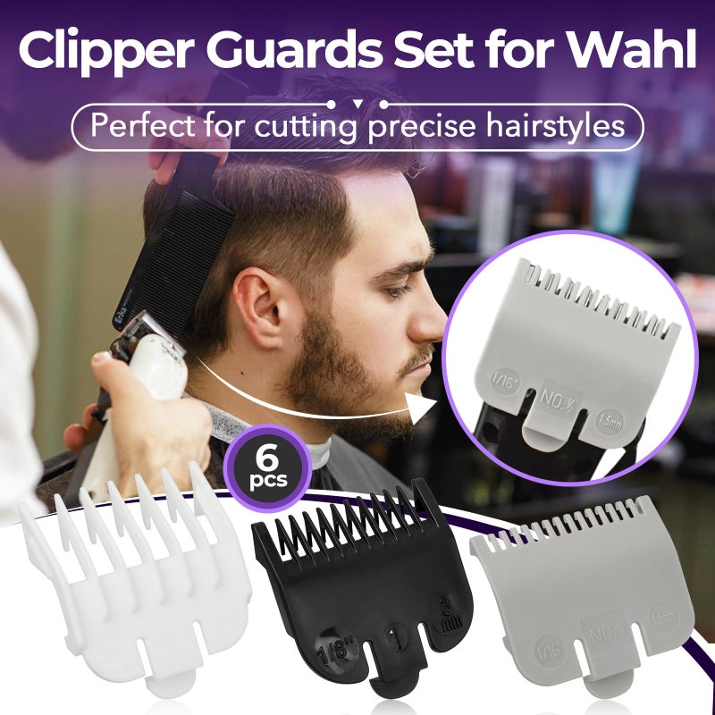 chaseroad 6 PCS Clipper Guard Set for Wahl, Premium Nylon Trimmer Guards for Wahl #1/2, #1, #1-1/2, Clipper Guards to Cutting Hair - Image 2