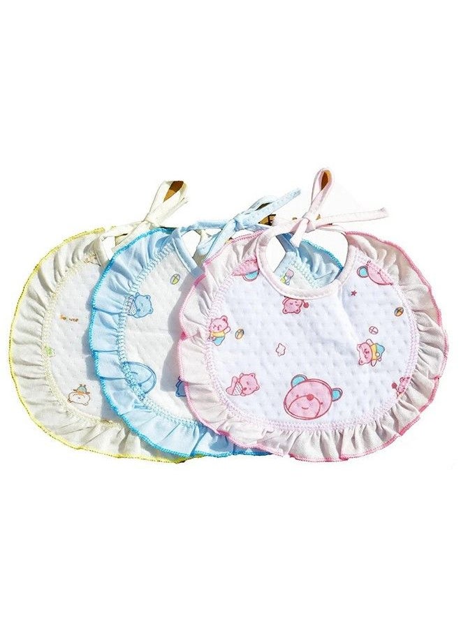 Cotton Baby Bibs Apron With Tie Knot Closure; With Pvc On Back For Quick Absorption & Fast Drying Bibs For Babies Newborn (018 Months) (Pack Of 3)