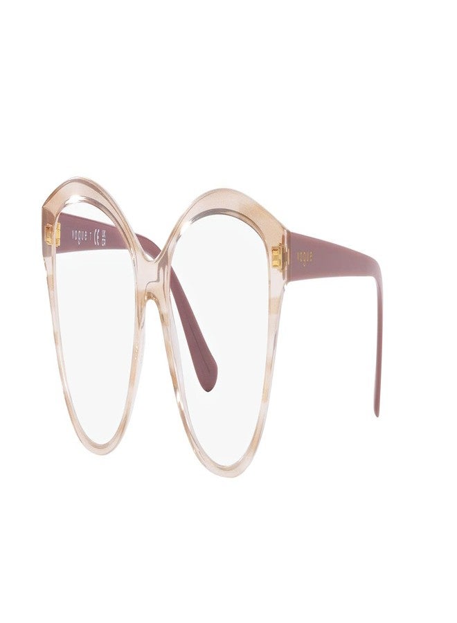 Vogue Eyewear Women's VO5489 Round Prescription Eyewear Frames, Top Texture Brown/Honey/Demo Lens, 52 mm - Image 2