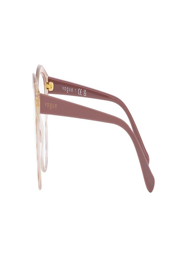 Vogue Eyewear Women's VO5489 Round Prescription Eyewear Frames, Top Texture Brown/Honey/Demo Lens, 52 mm - Image 4