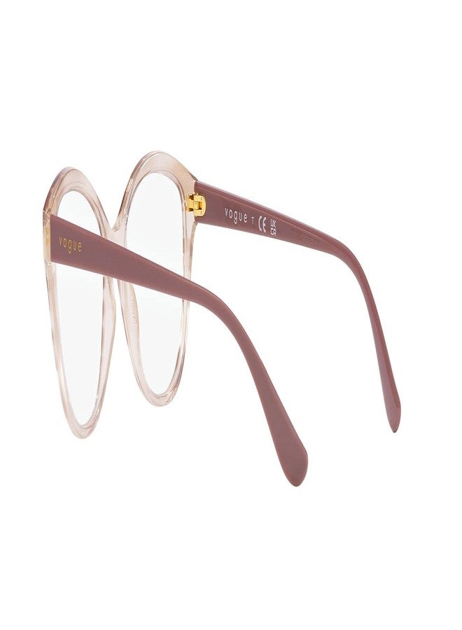 Vogue Eyewear Women's VO5489 Round Prescription Eyewear Frames, Top Texture Brown/Honey/Demo Lens, 52 mm - Image 5