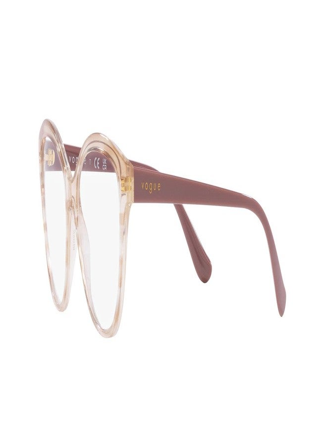 Vogue Eyewear Women's VO5489 Round Prescription Eyewear Frames, Top Texture Brown/Honey/Demo Lens, 52 mm - Image 3