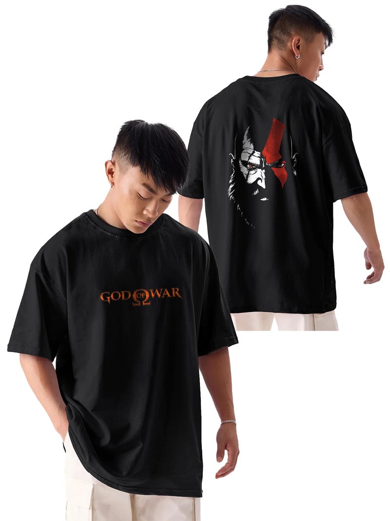 fanideaz Half Sleeve Gaming Oversized Printed Round Neck Tshirts for Mens || Round Neck T-Shirt || Tshirt for Men || Tshirt for Men Round Neck_2229_B_3XL - Image 1