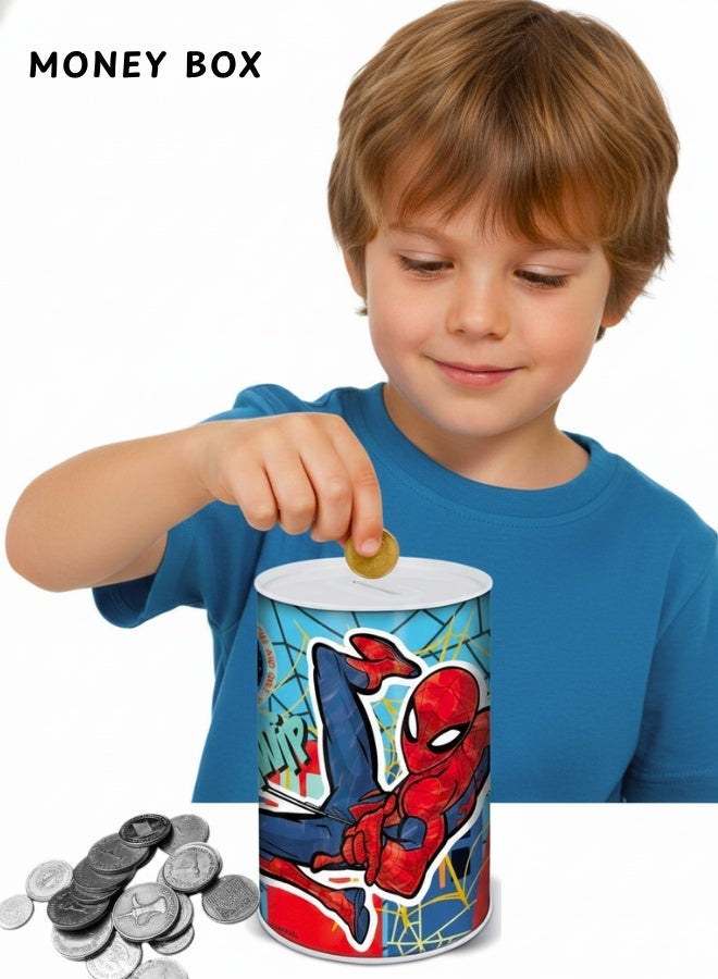 STOR METALLIC COIN BOX SPIDERMAN MOB RULES MONEY BANK - Image 2
