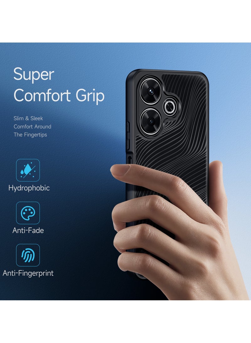 دوكس دوتشيز ايمو جراب لموبايل شاومي ريدمي 13 4 جي / نوت 13R / بوكو ام 6 4 جي  جراب نحيف وشفاف مطفي مصنع من البولي يوريثين الحراري بولي كربونات البولي بروبلين سيليكون - اسود - Image 3