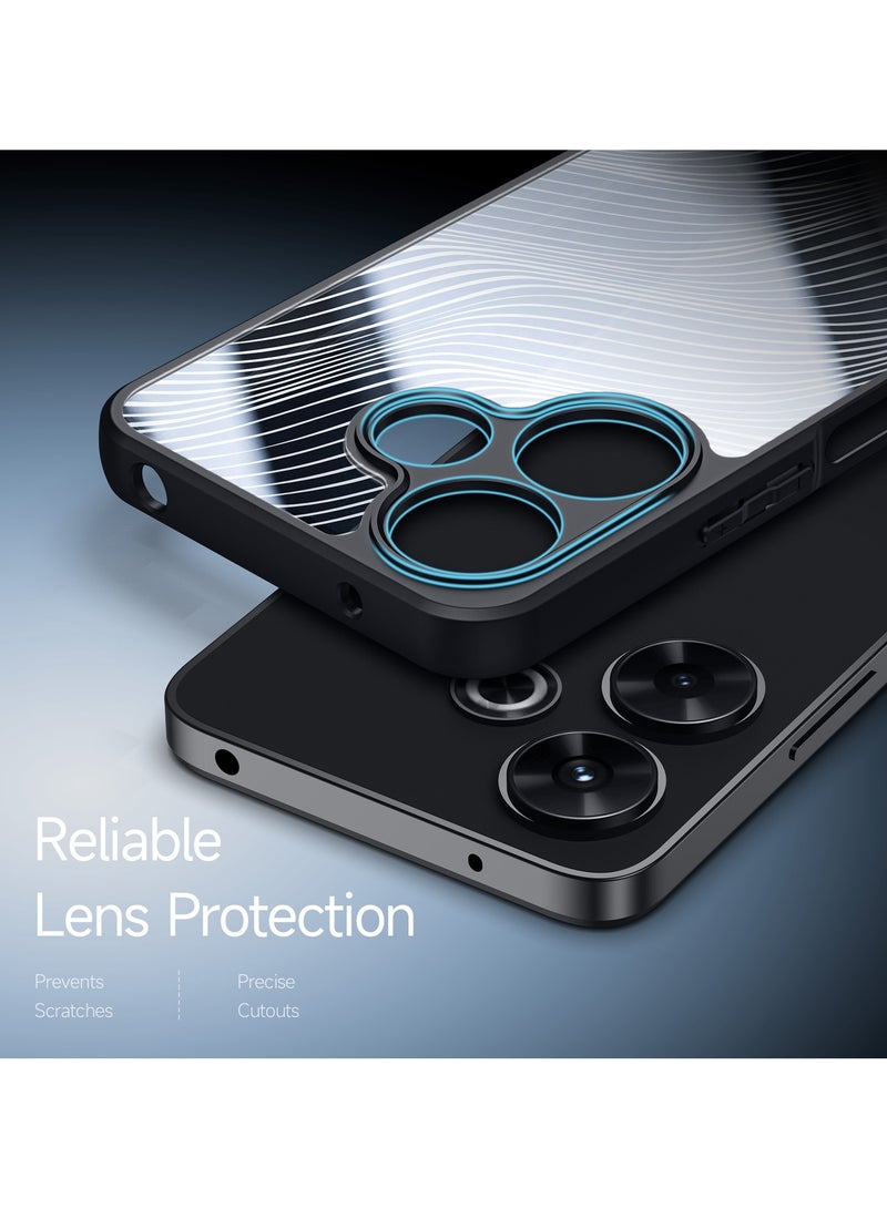 دوكس دوتشيز ايمو جراب لموبايل شاومي ريدمي 13 4 جي / نوت 13R / بوكو ام 6 4 جي  جراب نحيف وشفاف مطفي مصنع من البولي يوريثين الحراري بولي كربونات البولي بروبلين سيليكون - اسود - Image 4