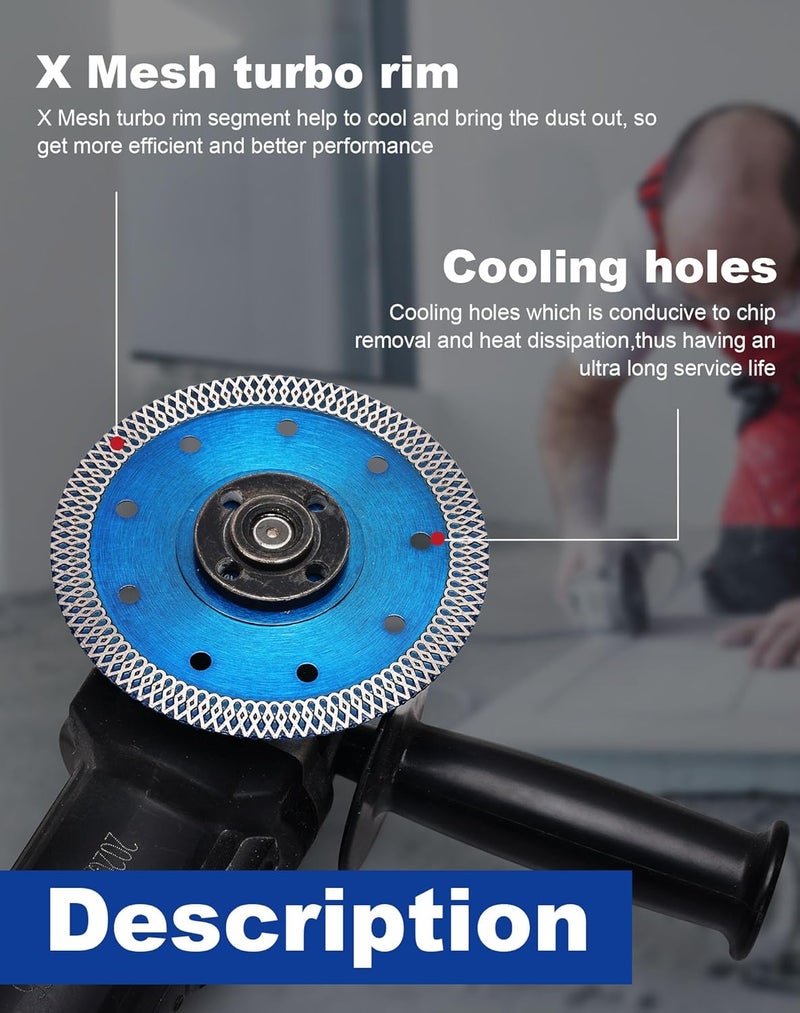 OSCEH 5Pcs/Box Porcelain Blade Super Thin Diamond Saw Blade 4.5" for Marble Granite Porcelain Tile Cutting(4.5"-5pcs) - Image 4
