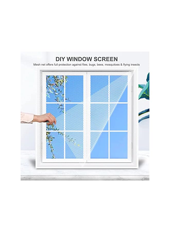The Bros 3 Pcs Mosquito Netting for Window, DIY Self-Adhesive Window Screen Mesh with 3 Rolls Tapes, 1.3 x 1.5m Fly Screen for Windows, Block Mosquitoes, Flies and Bugs Enter (White) - Image 4
