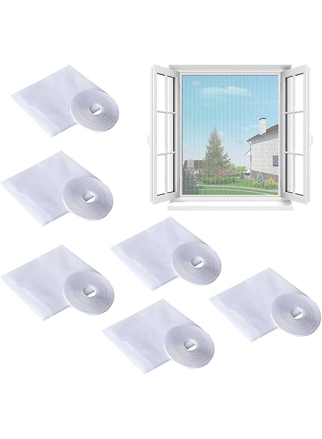 The Bros 3 Pcs Mosquito Netting for Window, DIY Self-Adhesive Window Screen Mesh with 3 Rolls Tapes, 1.3 x 1.5m Fly Screen for Windows, Block Mosquitoes, Flies and Bugs Enter (White) - Image 1