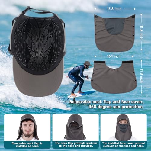 Tontron Wasumer Watersports Cap | Kayaking Bump Cap|Surfing Hat | Low Profile Helmet (Gray, Large) - Image 4