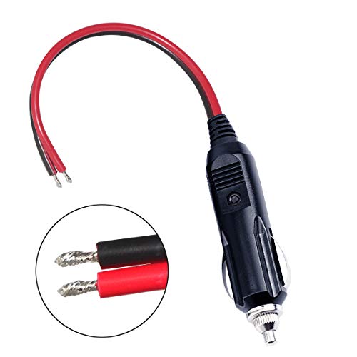 SPARKING 12V Replacement Cigarette Lighter Male Plug with Lead - 24V Car Power Adapter Auto Accessories with Led Lights, 15A Fuse (Male Plug to Tinned Terminal) - Image 2