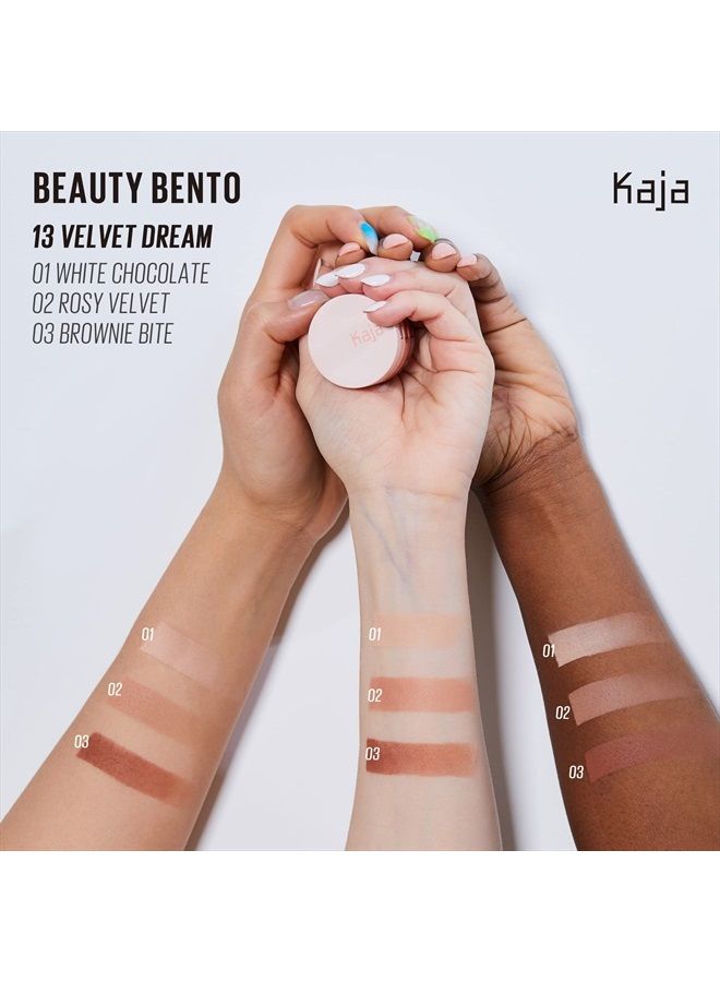 Beauty Bento Collection - Bouncy Eyeshadow Trio | Burnt Sandy Brown Tones, Travel Size, 13 Velvet Dream, 2019 Allure Best of Beauty Award, 0.03 Oz