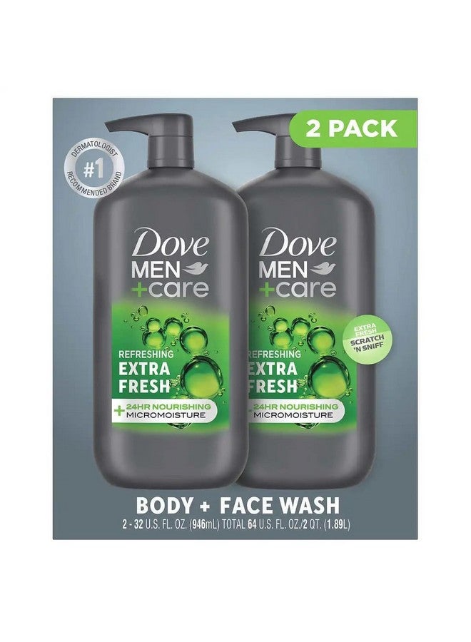 Dove Men+Care Body and Face Wash Extra Fresh, 32 Fluid Ounce (Pack of 2) - Image 1