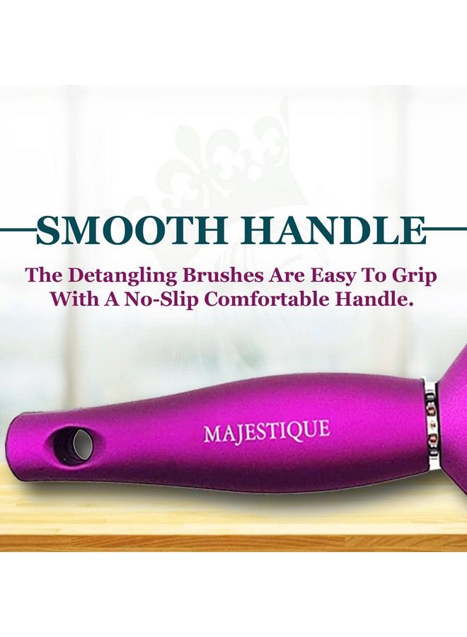 MAJESTIQUE Professional Round Brush For Blow Drying And Vent Blow Brush For Hair Heat Styling Lightweight Blow Brush For Hair Large (Purple/Black) - Image 5