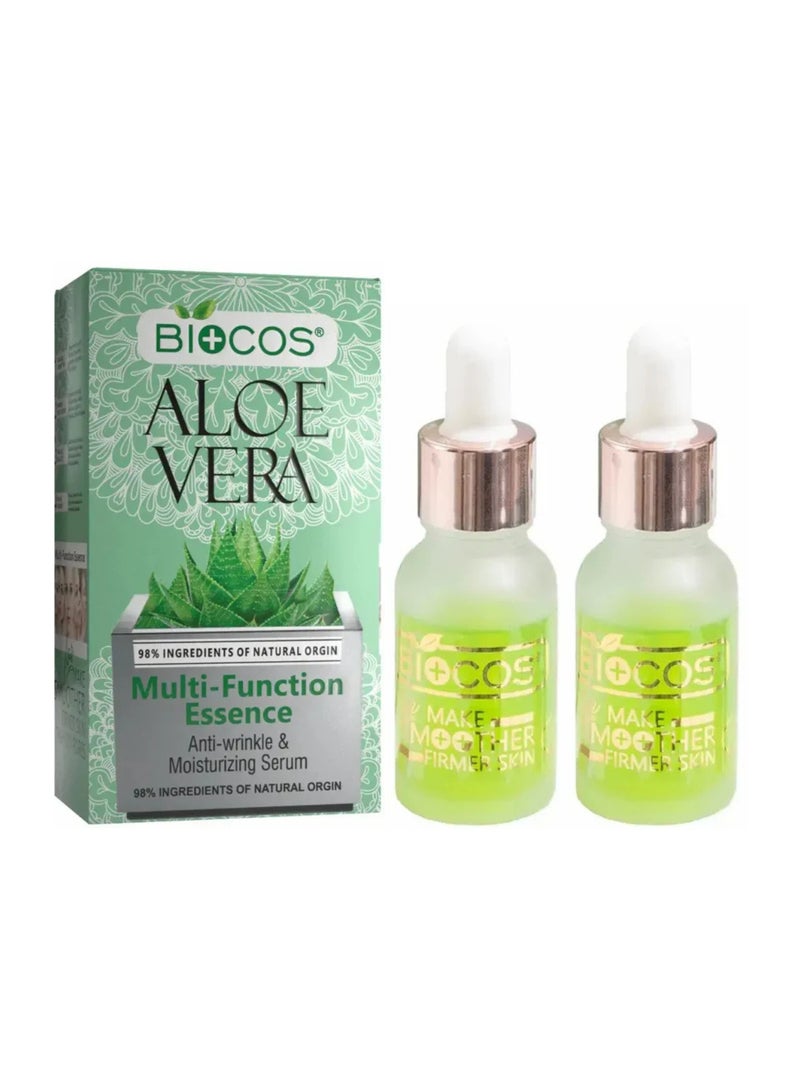 BIOCOS Multi Serum Aloe Vera – Hydrating & Brightening Skin Serum with Aloe Vera - Pack of 2 - Image 1