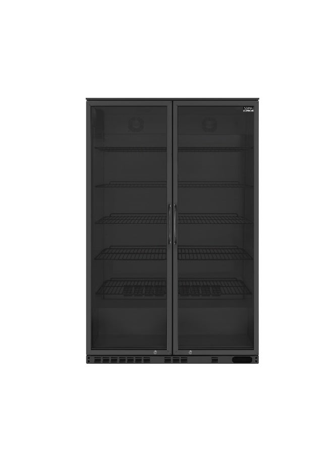 SOFIA REFRIGERATION Upright (2) Two Door Bottle Cooler, Low Noise Beverage Cooler, Small Refrigerator, Black Stainless Steel, 528 Liters Capacity - Image 2