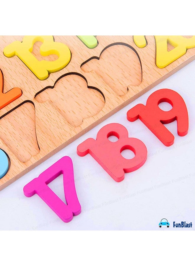FunBlast 3D Wooden Number Learning Board - Numer and 123 Learning Educational Board for Kids/Toddlers/Children | Montessori Digital Board Educational Number Learning Puzzle Toy - Image 3