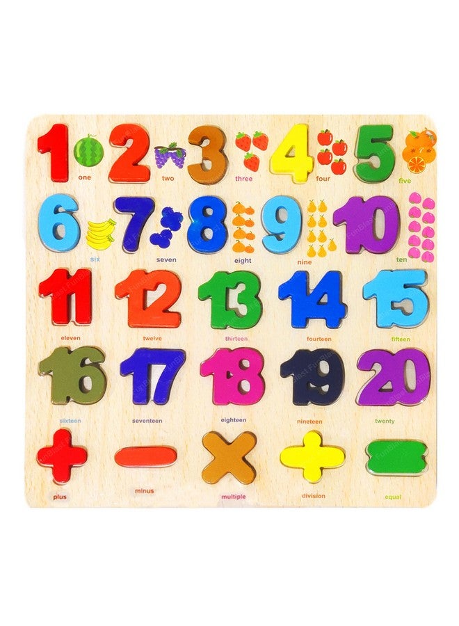 FunBlast 3D Wooden Number Learning Board - Numer and 123 Learning Educational Board for Kids/Toddlers/Children | Montessori Digital Board Educational Number Learning Puzzle Toy - Image 1