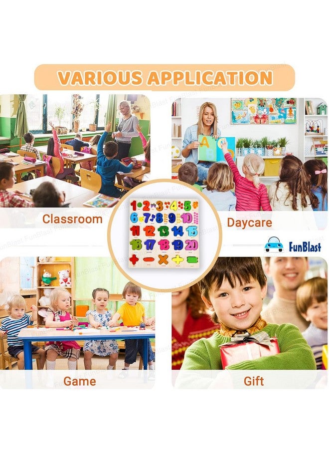 FunBlast 3D Wooden Number Learning Board - Numer and 123 Learning Educational Board for Kids/Toddlers/Children | Montessori Digital Board Educational Number Learning Puzzle Toy - Image 5