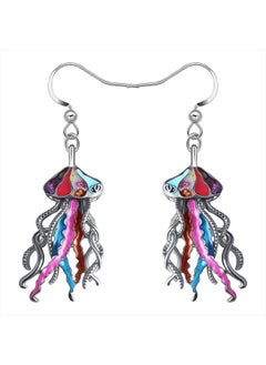 Newei Cute Enamel Whale Octopus Jellyfish Shark Earrings Dangle Jewelry for Women Sea Animals Gifts (Multi Jellyfish)  - Image 1