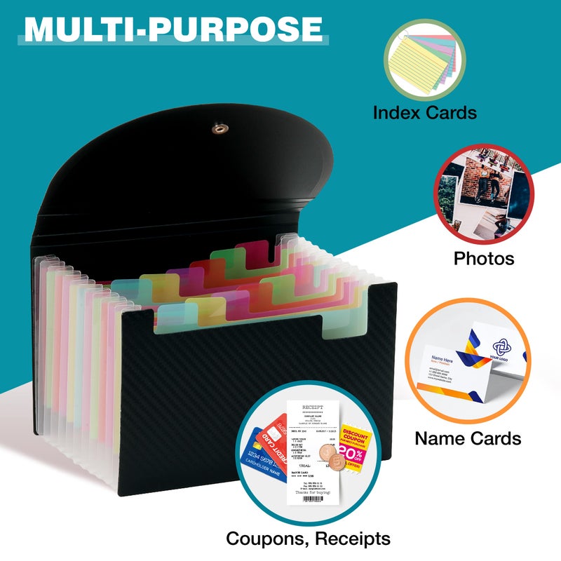 H4D Coupon Receipt Holder, 13 Pocket Accordion File Organizer, 7x4.5 Inches, Black - Image 5