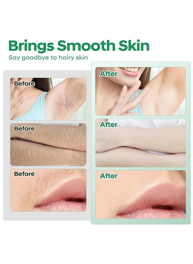 Viareline Wax Strips, Wax Kit for Women & Men - Brazilian Wax Kit, Back Waxing Kit, All Skin Types, Face, Arms, Legs, Armpits, 98% Natural, Hypoallergenic Odourless, Green，Include x 10 double sided strips+5Calming Oil Wipes - Image 5