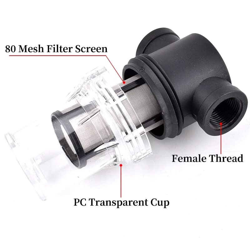 Winmax Clear Inline Filter 1/2 Inch Female Thread 80 Mesh | Tank Filter for Water Tank, RO Plant, Corporation Water Supply and Irrigation System | Model SRP-F02 | Durable, Transparent, Long Service Life - Image 2
