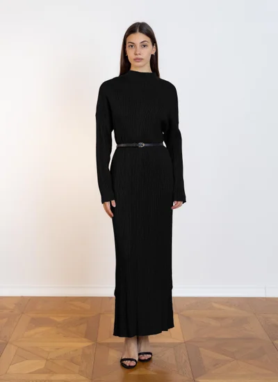 SHAPES HEAVYWEIGHT RIBBED MAXI DRESS WITH BELT