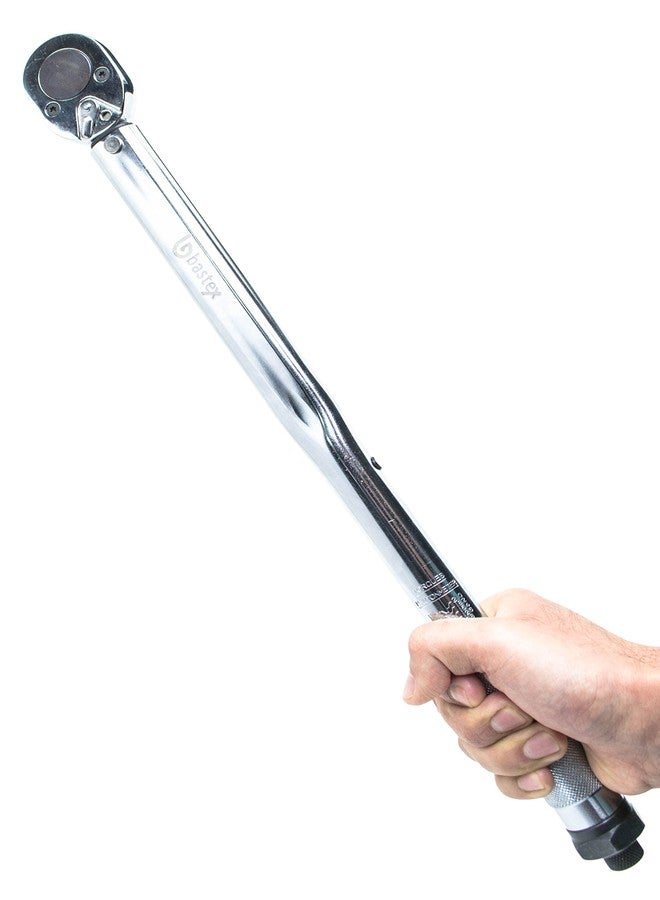 Bastex 1/2 inch Drive Click Torque Wrench, 10~150 ft./lb, CR-V Steel 28-210 Newton Meter with Extension Bar - Image 5