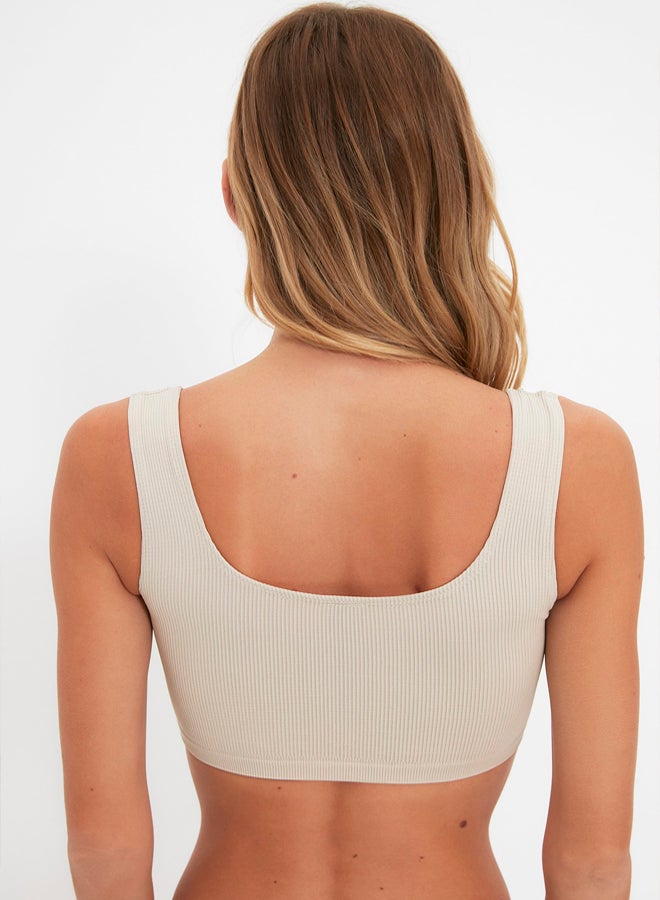 trendyol Stone Seamless/Seamless Non-wired Bralette Knitted Bra  - Image 4