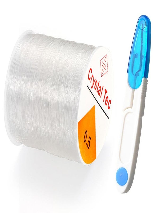 QBJAYTY 0.5mm Stretchy Bracelet String, QBJAYTY Clear Elastic Bracelet String for Bracelets Making, 131 Yards Clear Stretch Beading Thread String Cord for Clay Letter Seed Beads Jewelry Making (0.5mm crystal) - Image 1