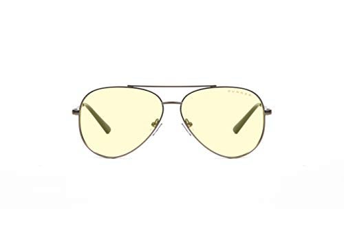GUNNAR - Premium Gaming and Computer Glasses - Blocks 65% Blue Light - Maverick, Gunmetal, Amber Tint - Image 1