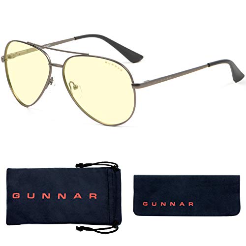 GUNNAR - Premium Gaming and Computer Glasses - Blocks 65% Blue Light - Maverick, Gunmetal, Amber Tint - Image 4