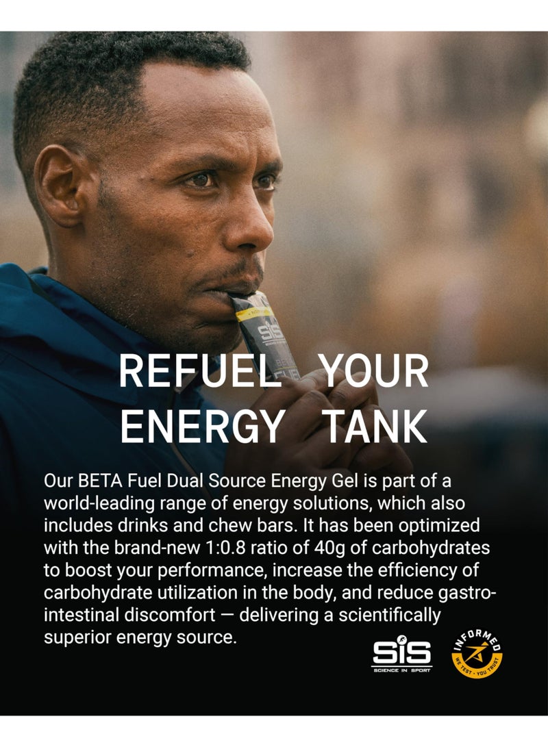 SIS Beta Fuel Energy Gels | 40g Carbohydrates | 1:0.8 Maltodextrin:Fructose Ratio | Easily Digestible | Gluten Free | No Water Needed | Running Gels | Orange Flavour | 30 Pack - Image 3