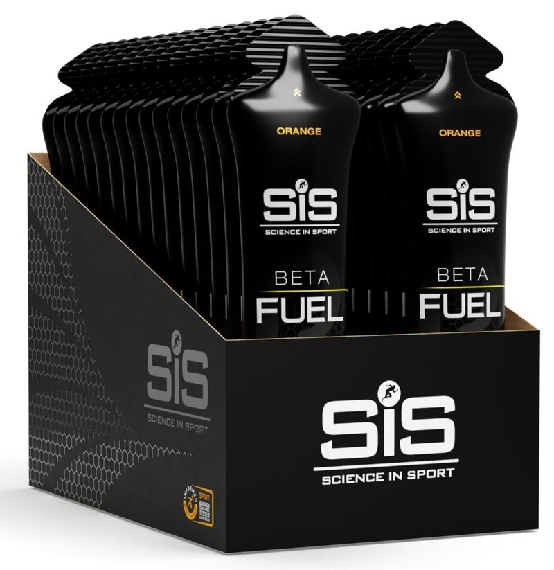SIS Beta Fuel Energy Gels | 40g Carbohydrates | 1:0.8 Maltodextrin:Fructose Ratio | Easily Digestible | Gluten Free | No Water Needed | Running Gels | Orange Flavour | 30 Pack - Image 1
