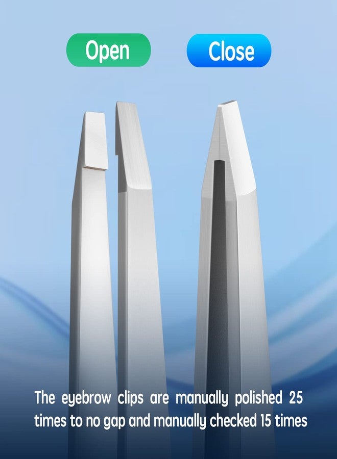 Velodios Professional Precision Tweezers for Women and Men, Stainless Steel Flat Tip Tweezers for Eyebrow, Facial Hair,Chin Hair and Ingrown Hair Removal - Image 4