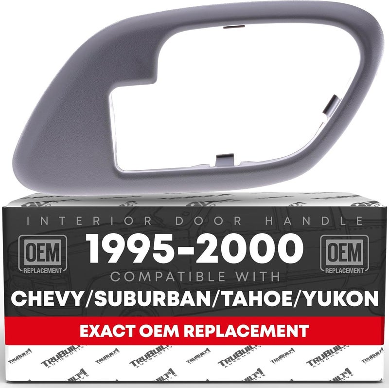 Interior Door Handle Bezel for 1995-2000 Chevrolet GMC C1500, K1500, C2500, K2500, C3500, C5500 - Gray - OEM Replacement